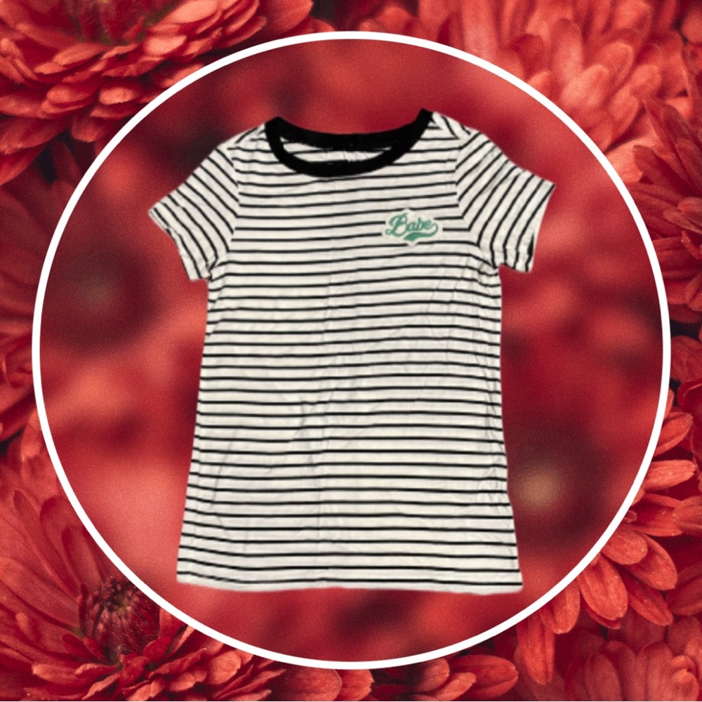 Like new! American Eagle Outfitters soft & sexy stripe “Babe” top 😍 Size XXS